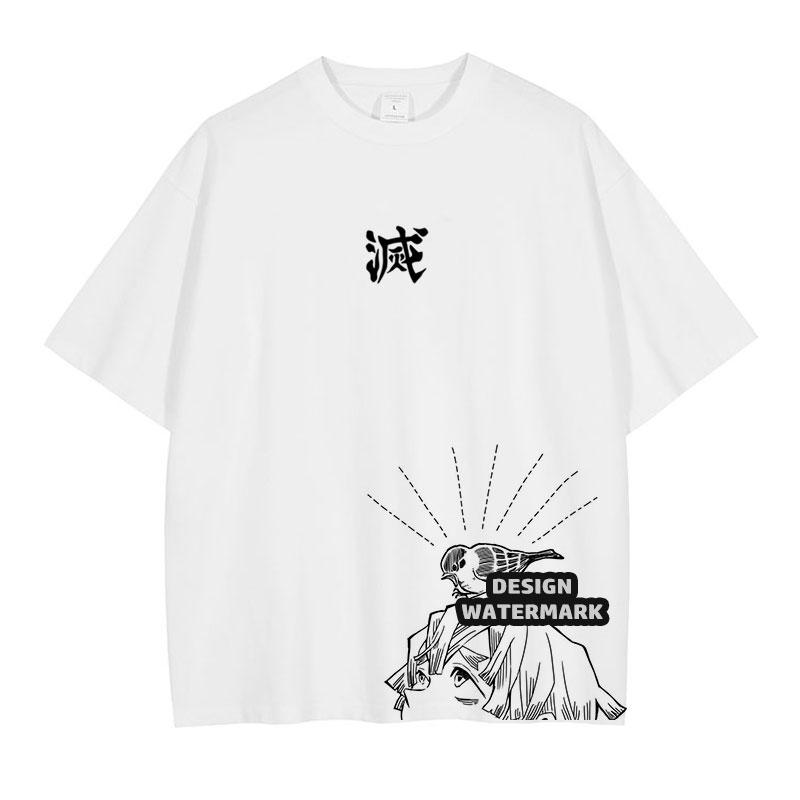 Anime Inosuke Tshirts Oversized Vintage Washed KKimetsu No Yaiba T Shirt Tanjirou Zenitsu Kyoujurou Tops Tees Man Cotton
