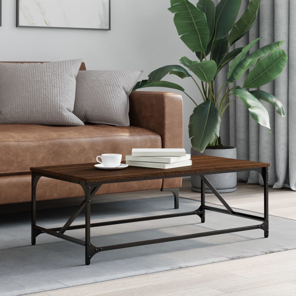 Vidaxl Stolik Kawowy, Brązowy Dąb 100X50X35Cm, Materiał Drewnopochodny