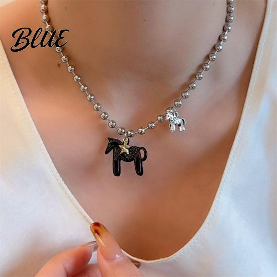 Horse Lover Gift Coated Pendant Necklace Bright Color Cute Charm