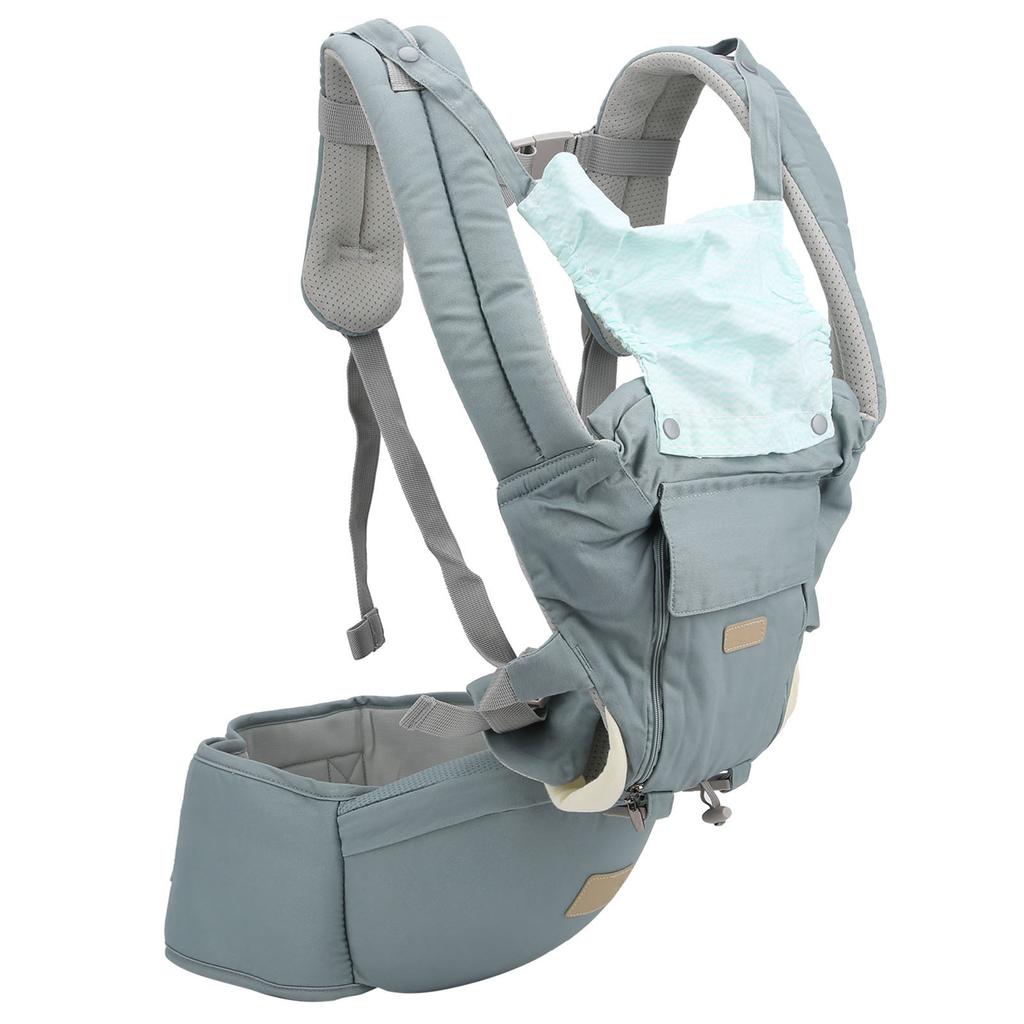 Marsupiu reglabil pentru bebeluși, respirabil, pentru nou-născuți și copii mici, ergonomic, cu îngroșare, culoarea șoldului, culoarea cyan