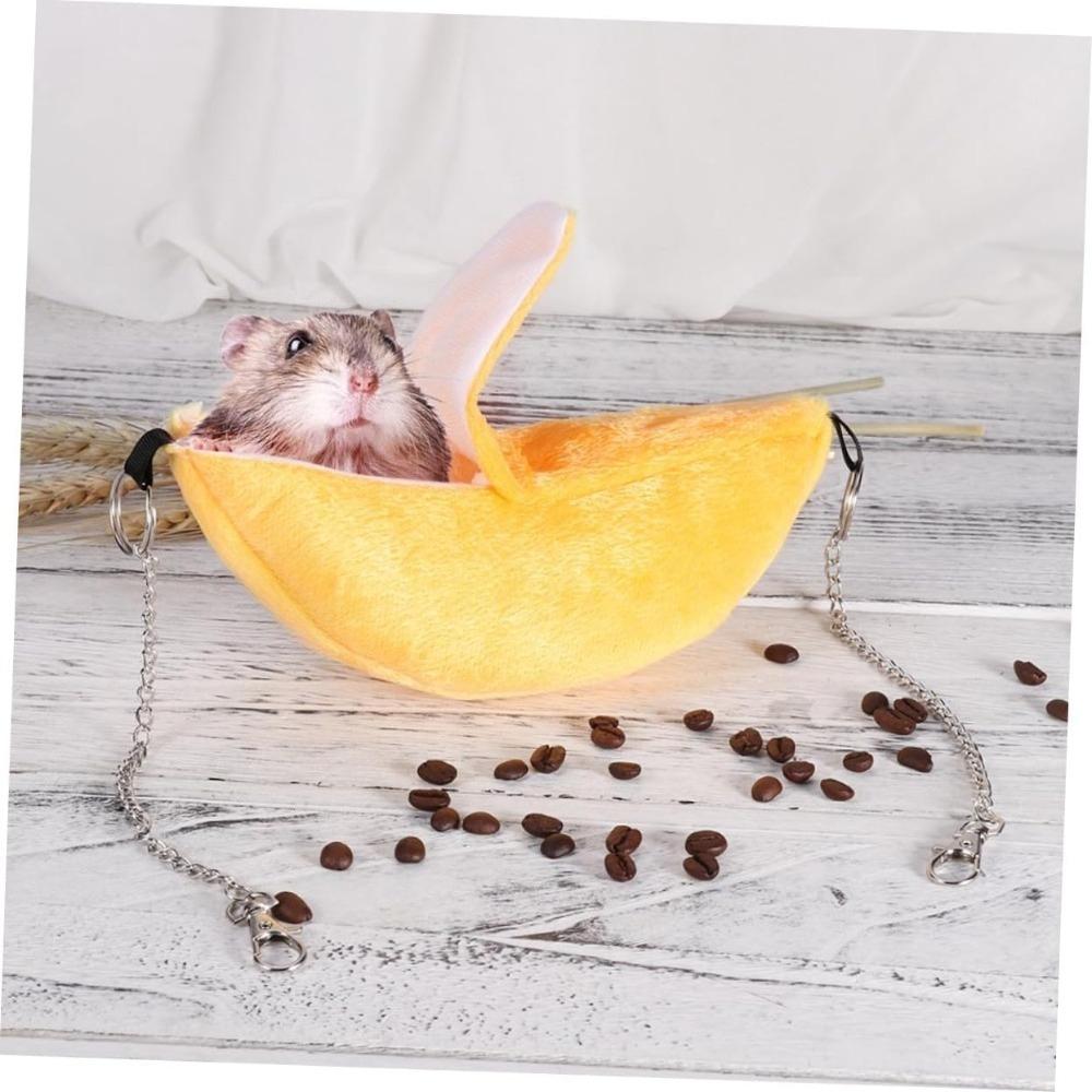 Banana Hamster Bed Soft Hammock Small Animal Warm Bed House Cage Nest Hamster Accessory for House Hamster Small Bird Pet