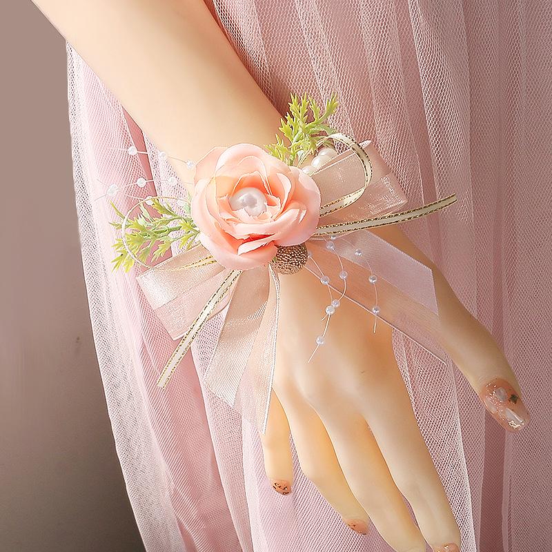 Mori Style Wedding Set: Bridesmaid Corsage, Groomsman Boutonniere, Family Bracelets