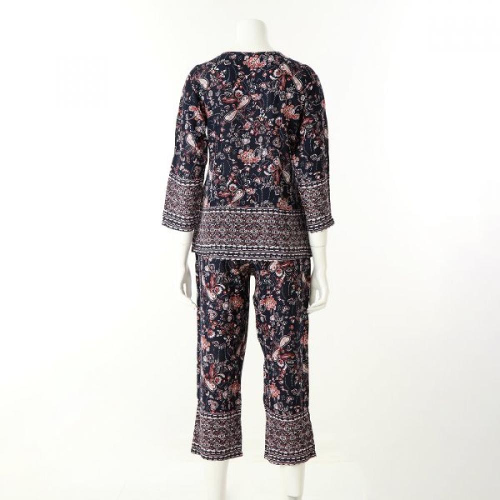 Wacoal Women Rayon Border Loungewear Set Wpa384ws Wpa384wp