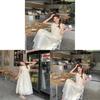 No Brand Butterfly Tie Dress With Polyester Fabric Summer College Style For Women