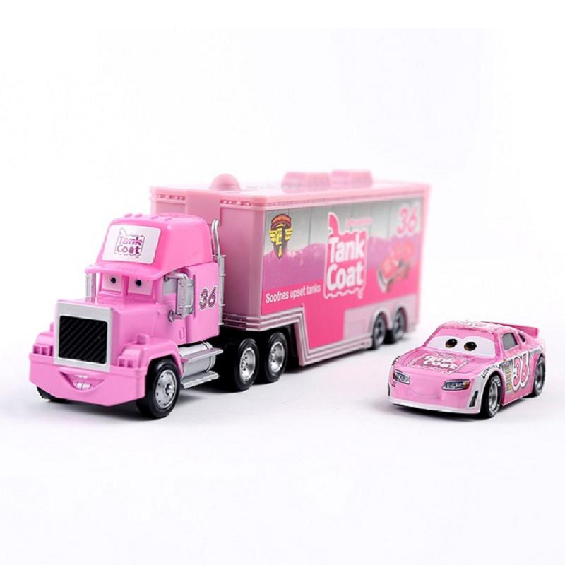 Pixar Cars Truck Attached Model Car Anime Figure Mack Semi-Hauler Rust-eze Racing Toys Container Trucks Children Birthday Gifts