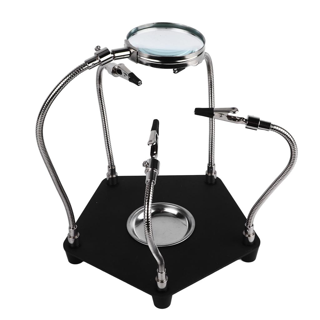 PCB Soldering Station Micro Repair Platform Kit Electronics Holder Non Slip Base with 4 Gooseneck