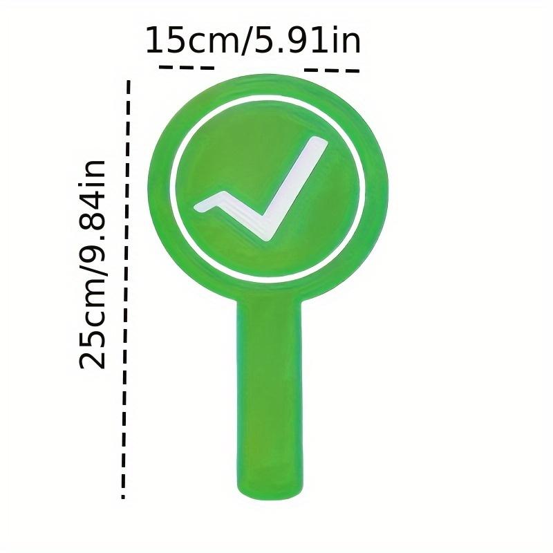 "1/2pcs Double-Sided PVC Handheld Response Cards - 'Correct' & 'Wrong' Signs for Classroom Teaching, Family Games, "