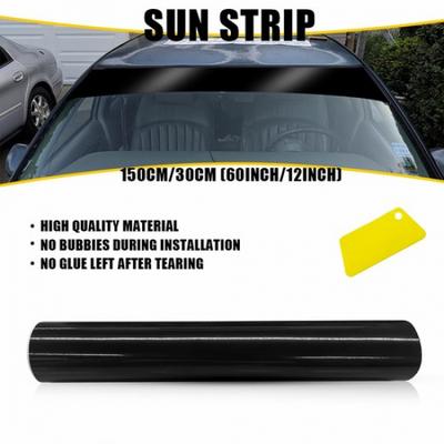 60"x12" Black Windshield Sun Visor Vinyl Decal Strip Film Banner Sticker EOOH