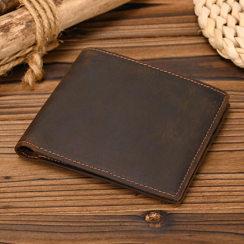 Hot Sale Bifold Leather Wallet Luxury Style Fashion Wallet For Men Leather Original Cowskin Short Purse 2 Folds Slim Purse Coins
