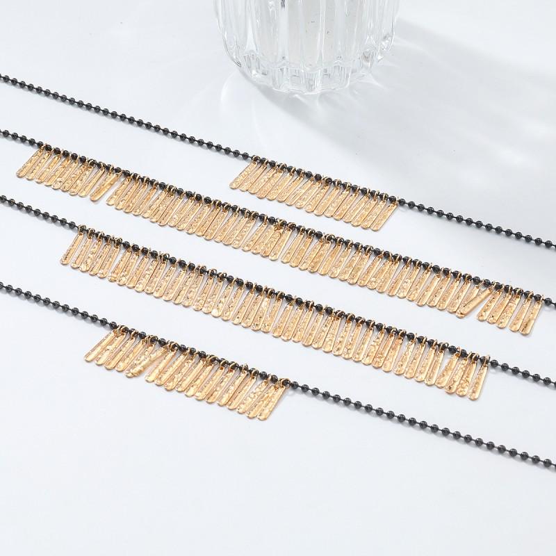 Womens Oversized Handmade Beaded Alloy Leaf Pendant Necklace Gold Tone Fashion Statement Jewelry 2025