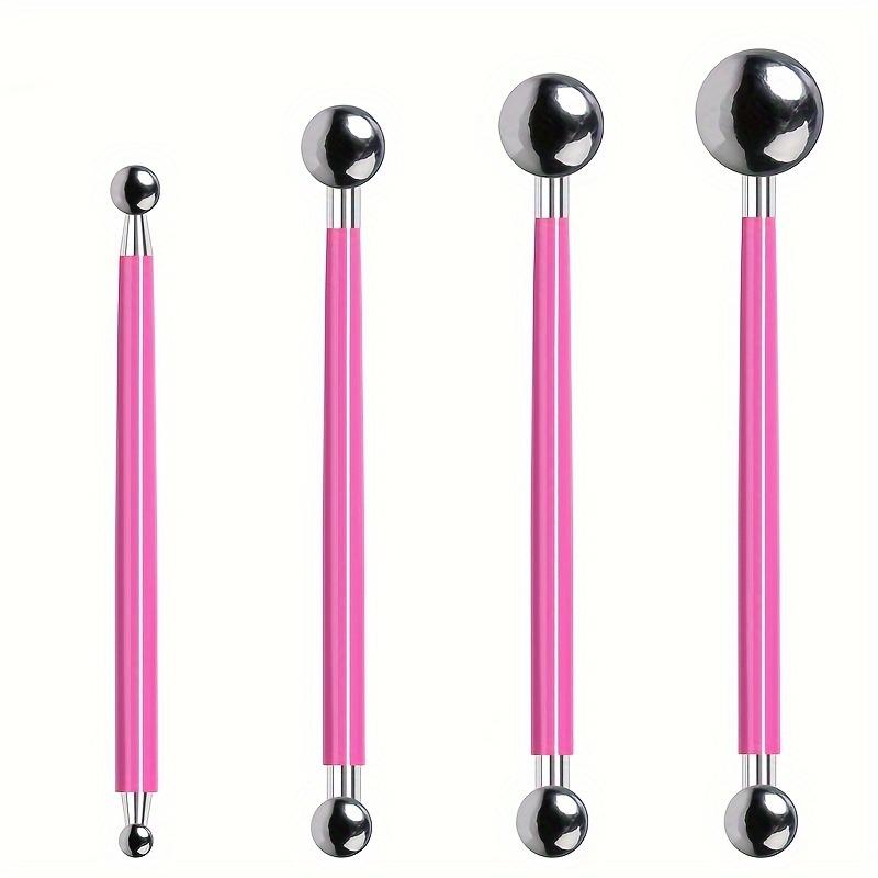 Set 4 buc. de Unelte Ceramice pentru Lut Moale, Plastic, Unelte Auxiliare pentru Lut, Stilou cu Puncte, Sculptură, Batoane pentru Embosare, Multifuncțional pentru Începători