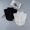 White Polyester Fashion Collar Insert Unique Patterns Lightweight Breathable Layering Piece