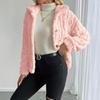 Women's Fashion Solid Color Collar Button Long Sleeve Plush Warm Women's Jacket Coat