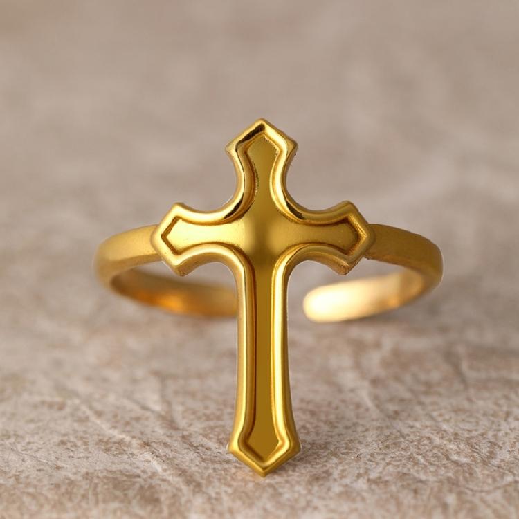 Simple Yet Stylish Adjustable Crosses Rings Stainless Steel Unisex Designs for Everyday