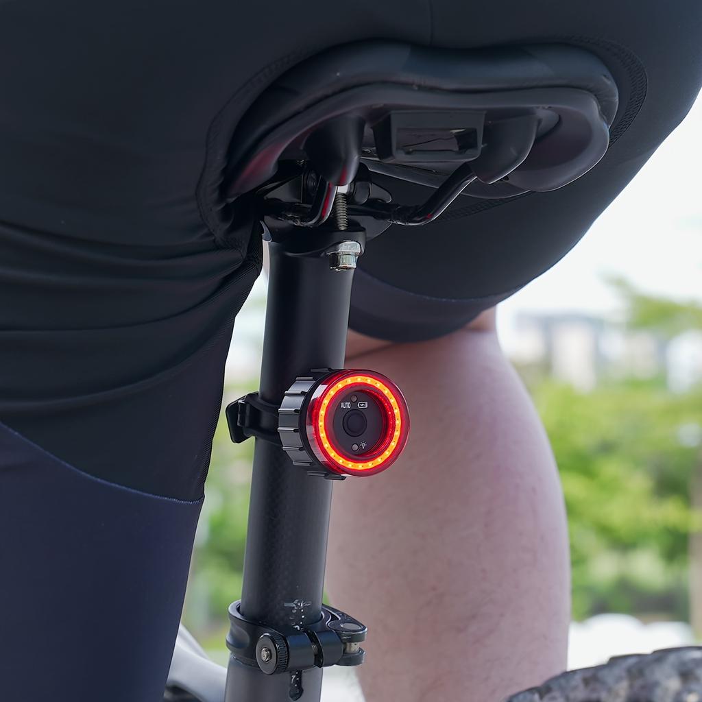 Smart-Fahrrad-Rücklicht, Auto-Start-Stop-Bremssensor LED-Ladefunktion Radfahren Smart-Fahrrad-Rücklicht