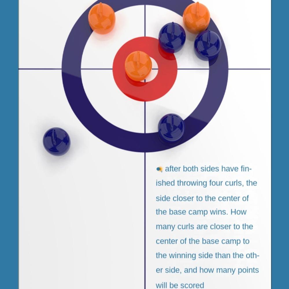 1 Set with 8 Rollers Tabletop Curling Game Foldable Shuffleboard Curling Game   Travel