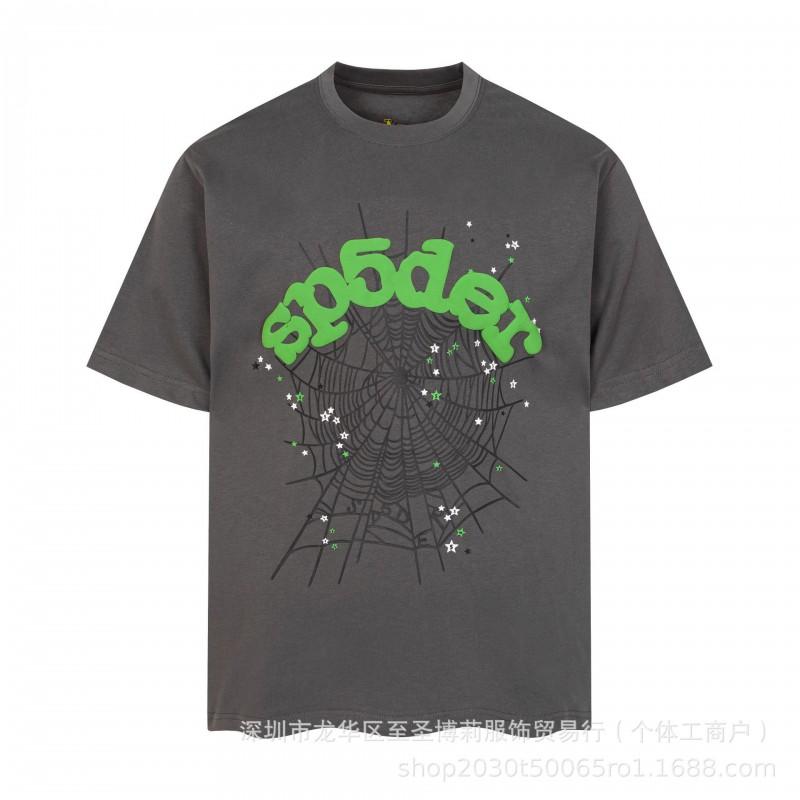 Sp5der 3D Puff Print Graphic Tee Men Loose Fit Cotton Short Sleeve T-Shirt Casual Wear
