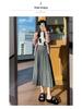 Women's High-Waisted Plaid Pleated Wool Midi Skirt - Fashionable, Slimming, A-Line Design