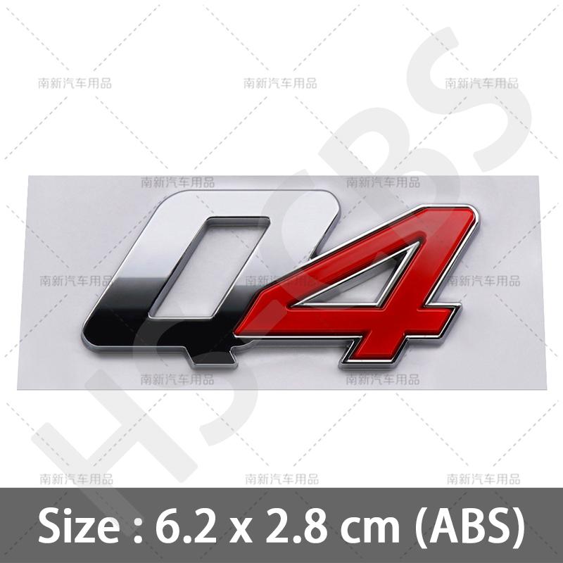 3D ABS Q4 Letter Emblem Logo Rear Trunk Badge Car Styling Sticker For Levante Ghibli Grecale Quattroporte GranCabrio