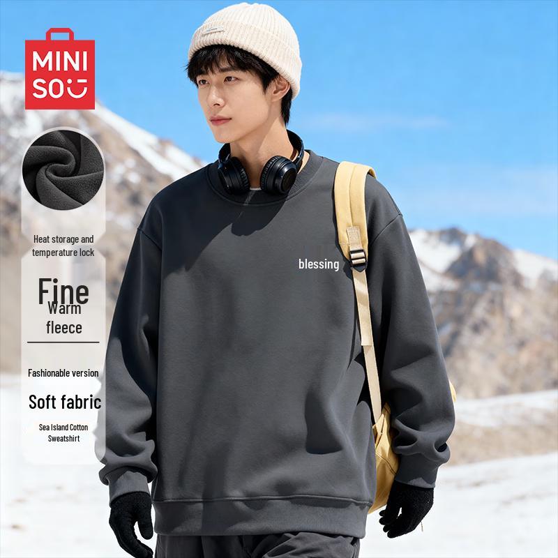 MINISO Heavyweight Fleece-Lined Round Neck Pullover