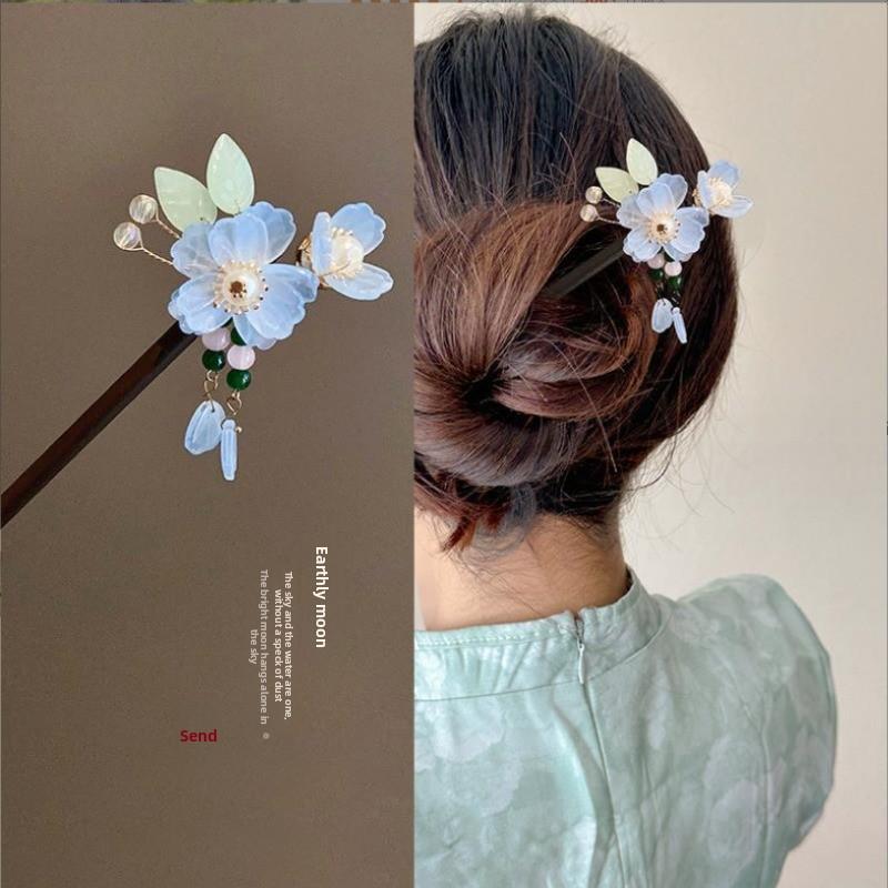 Light Luxury New Chinese Flower Fringed Hairpin, National Style Advanced Sense, Ancient Style Hairpin, Hairpin Headdress