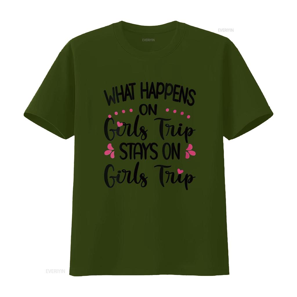 Womens What Happens On Girls Trip Stays Travel T Shirt vintage Washed streetwear Stretched Soft homme Unisex designer clothes