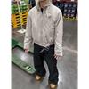 Cement Gray Winter Warm Fur Collar Cotton Harrington Bomber Jacket