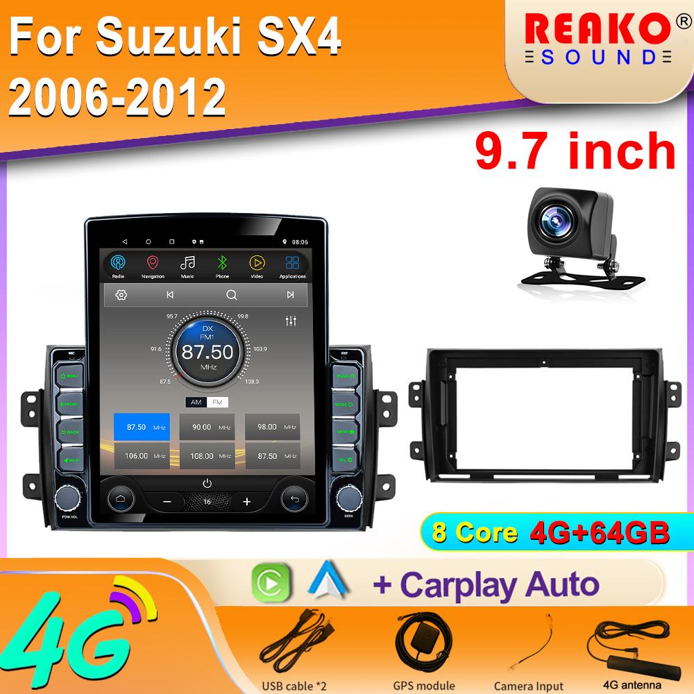

9,7-дюймовый вертикальный экран Tesla Android 12.0 автомобильное радио для Suzuki SX4 2006-2012 GPS-навигация стерео мультимедиа видеоплеер 8 core 4GB+64GB