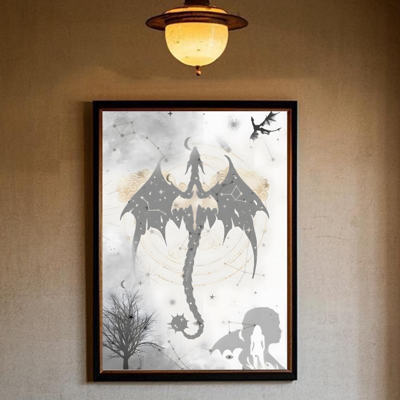 

Плакат с изображением дракона четвертого крыла W-Wing HD, художественная самоклеящаяся настенная водонепроницаемая для дома, гостиной, спальни, бара, эстетическое украшение 21cm×30cm NoFrame