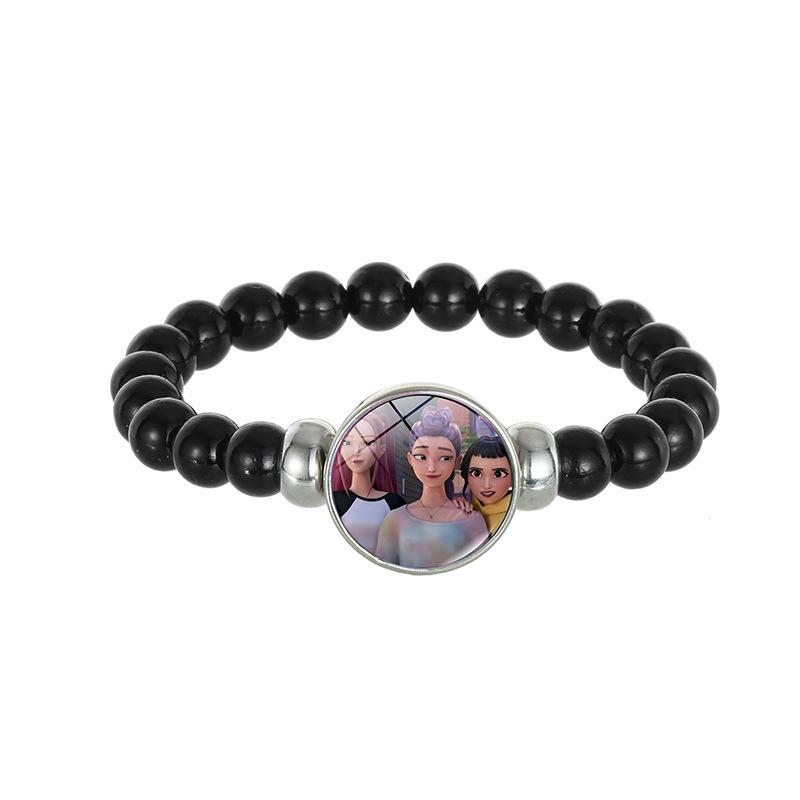 Demon Hunters Saja Boy Beaded Bracelet, Lumi Zoe Mira Black Bead Jewelry