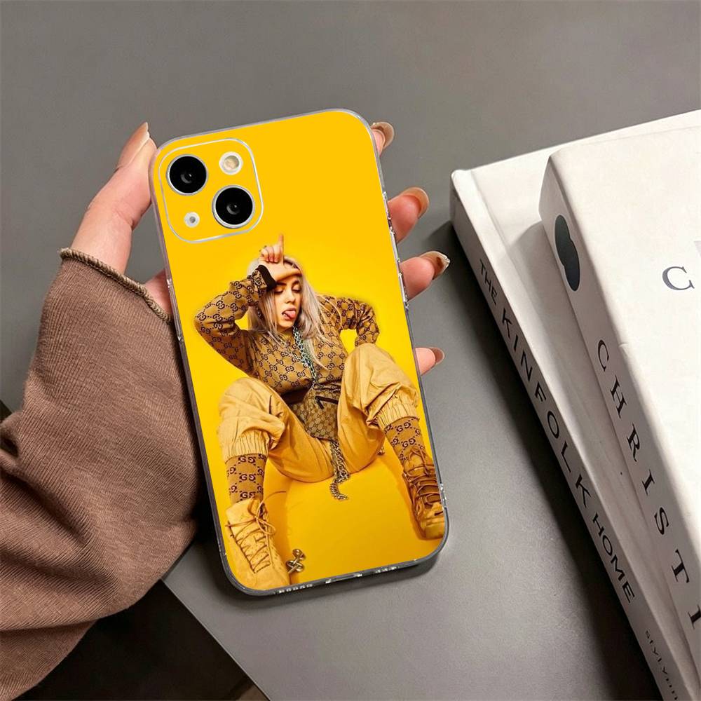 Singer B-Billie Eilish Phone Case For iPhone17,16,15,14,13,12,11 Plus,Pro Max Soft Transparent Cover