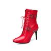 Short Boots High Heel Belt Buckle European and American Straps Large Size  Boots Thin Heel Pointed
