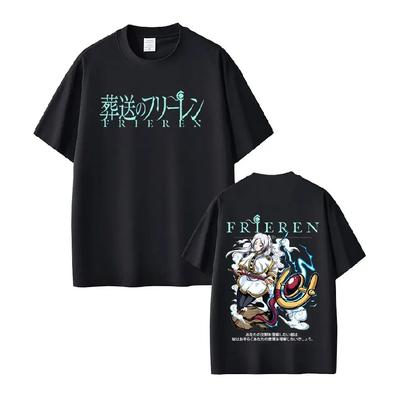 Anime Frieren_ Beyond Journey's End Frieren Graphic T-shirt Men Women Clothing Fashion Short Sleeve Cotton Summer Loose T-shirts