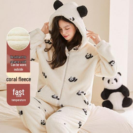 Women's Coral Fleece Long Bathrobe - 2025 Autumn/Winter, Warm & Simple Solid Color Homewear