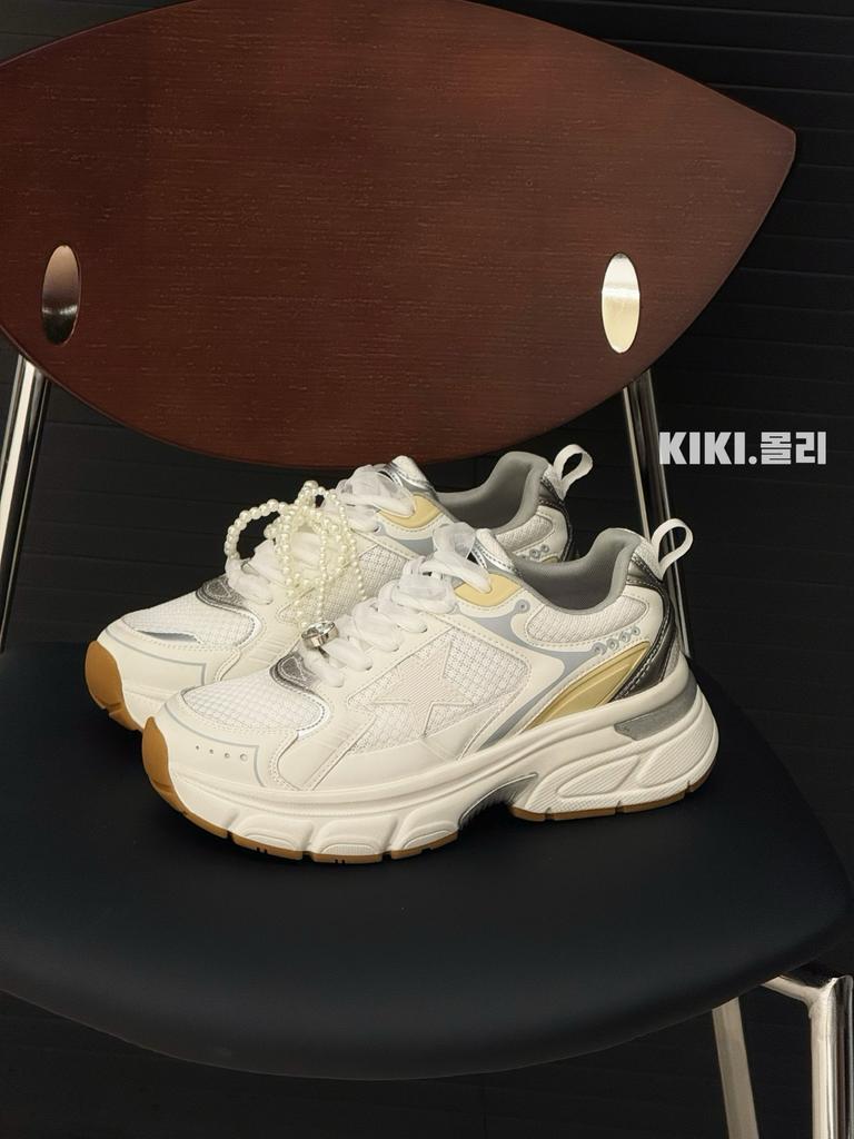 Rhinestones Do Old Stars, Lace Shoelaces, Platform Dad Shoes, Women's Heightening Casual Sports Shoes, New Models