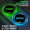 7 Kleurrijke LED Voor S60 S90 V70 V60 R Design Logo Auto Waterbekerhouder Drankhouder Onderzetter Licht Decoratieve Accessoires