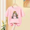 Tricou Fete Nume Personalizat Combinație Litere Imprimeu Tricou Floare Font Litere A B C D E F G Mânecă Scurtă Copii Roz Topuri