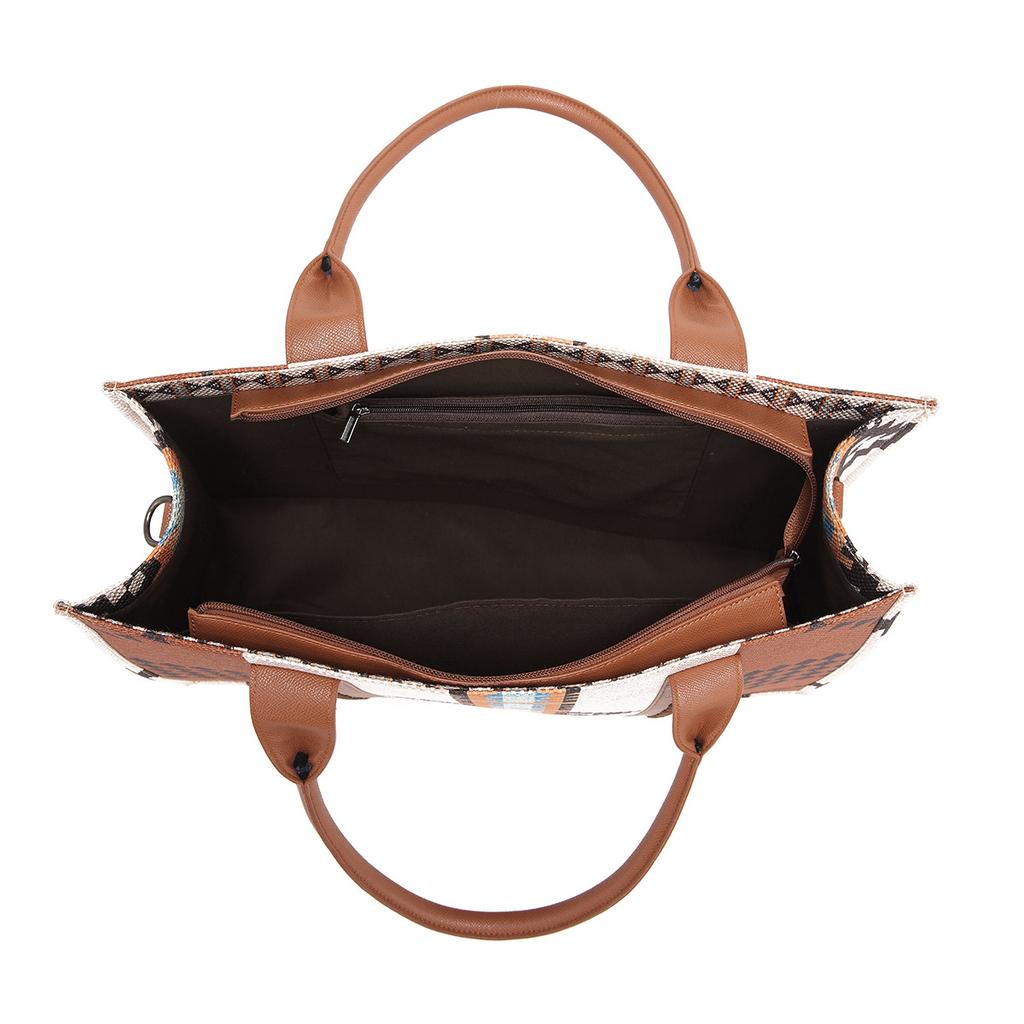 Vintage Cotton and Linen Print Western Women's Shoulder Bohemian Portable Messenger Women's Bag