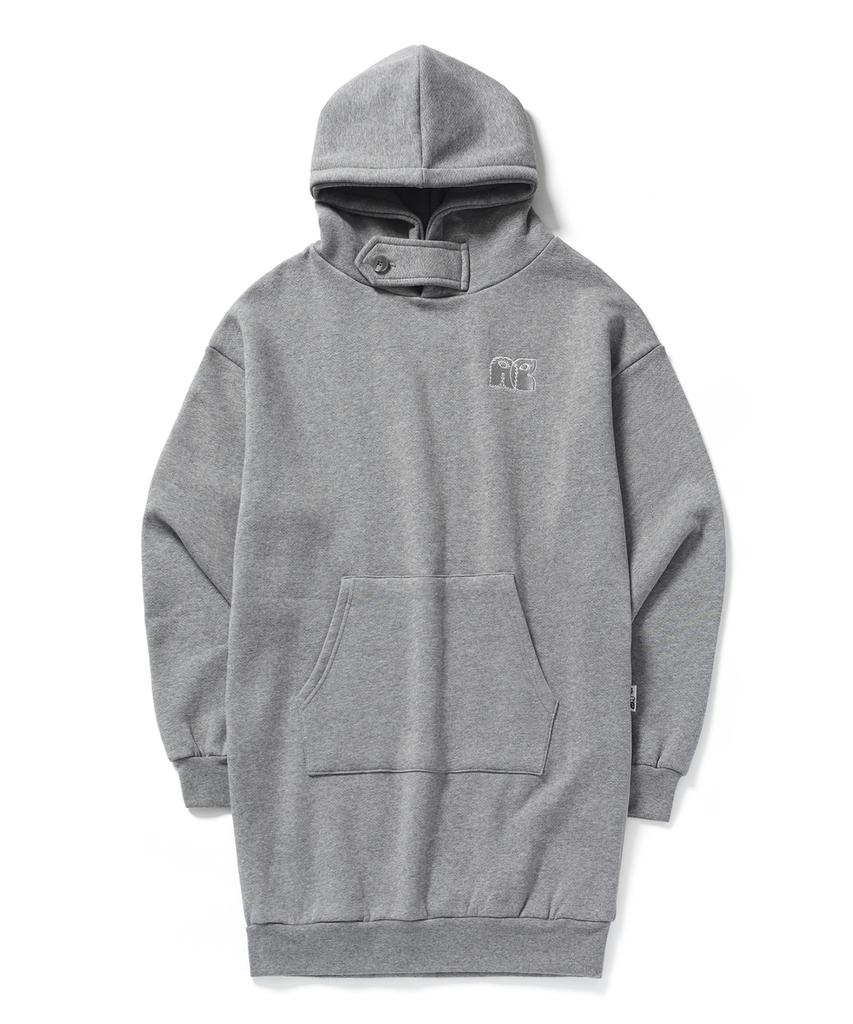 BETWEEN A AND B Soft Warm Hooded Dress [Melange Gray]