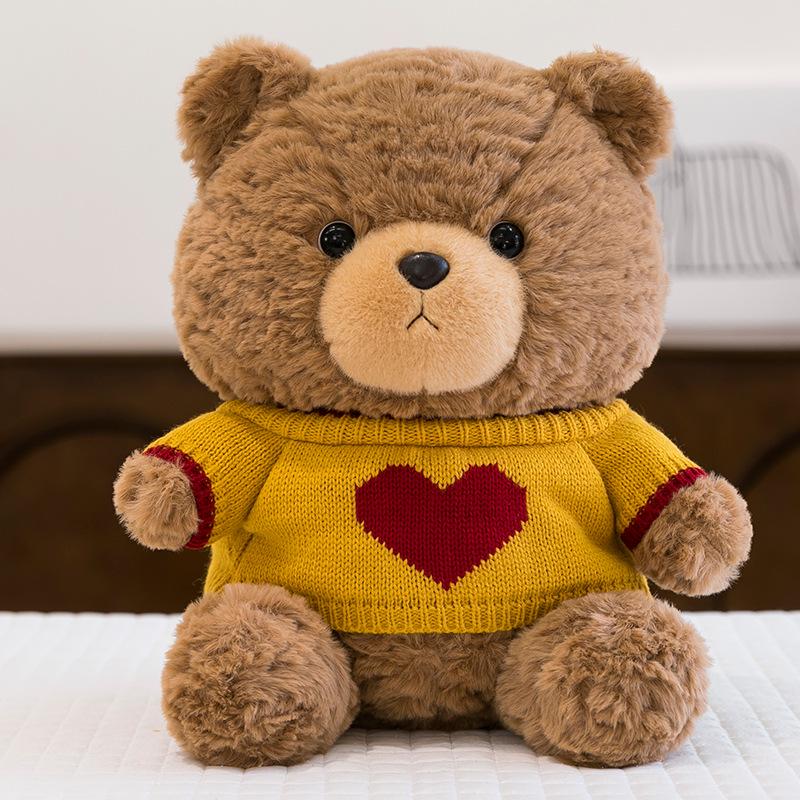 Casual Teddy Bear Plush Toy with Sweater - Children's Birthday Gift