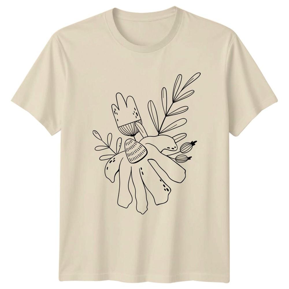 Minimalist Hand Drawn Floral Botanical TShirt Botanical Illustration Floral