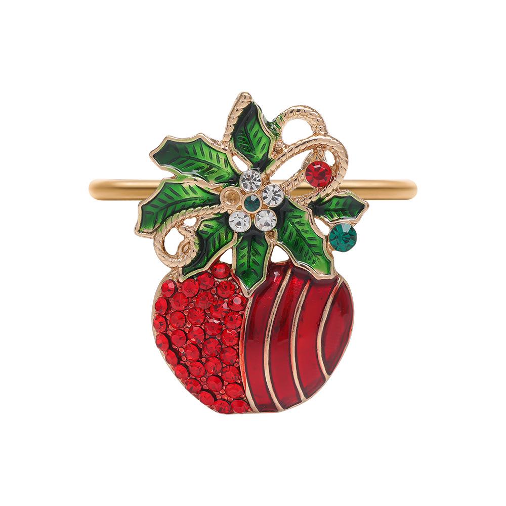 Reindeer & Santa Snowflake Christmas Napkin Rings - Festive Wreath Holders for Hotel Decoration, Bestseller