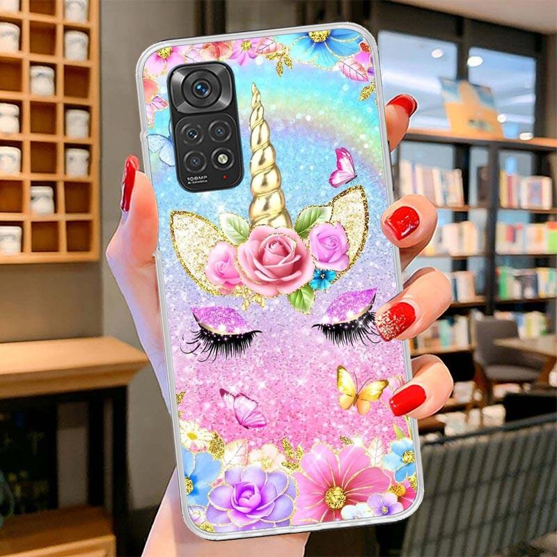 Pink Unicorn Rainbow Cover Phone Case For Xiaomi Redmi Note 15 14 13 12 11 10 Pro Plus 14S 12S 11S 11T 11E 10S Soft Fundas Shell