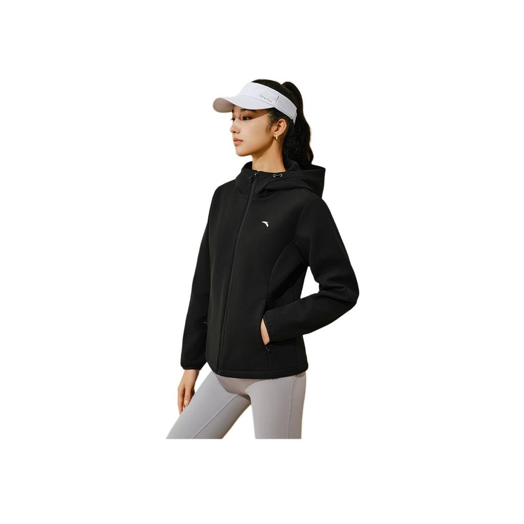 Anta Hooded Zipper Sports Casual Simple Fleece Versatile Solid Color Comfortable Jacket Women jackets 962547601-5