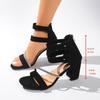 Women Shoes Black Super High Heel Sandals Women Summer Ankle Buckle Party Shoes Woman  High Heeled Shoes Female