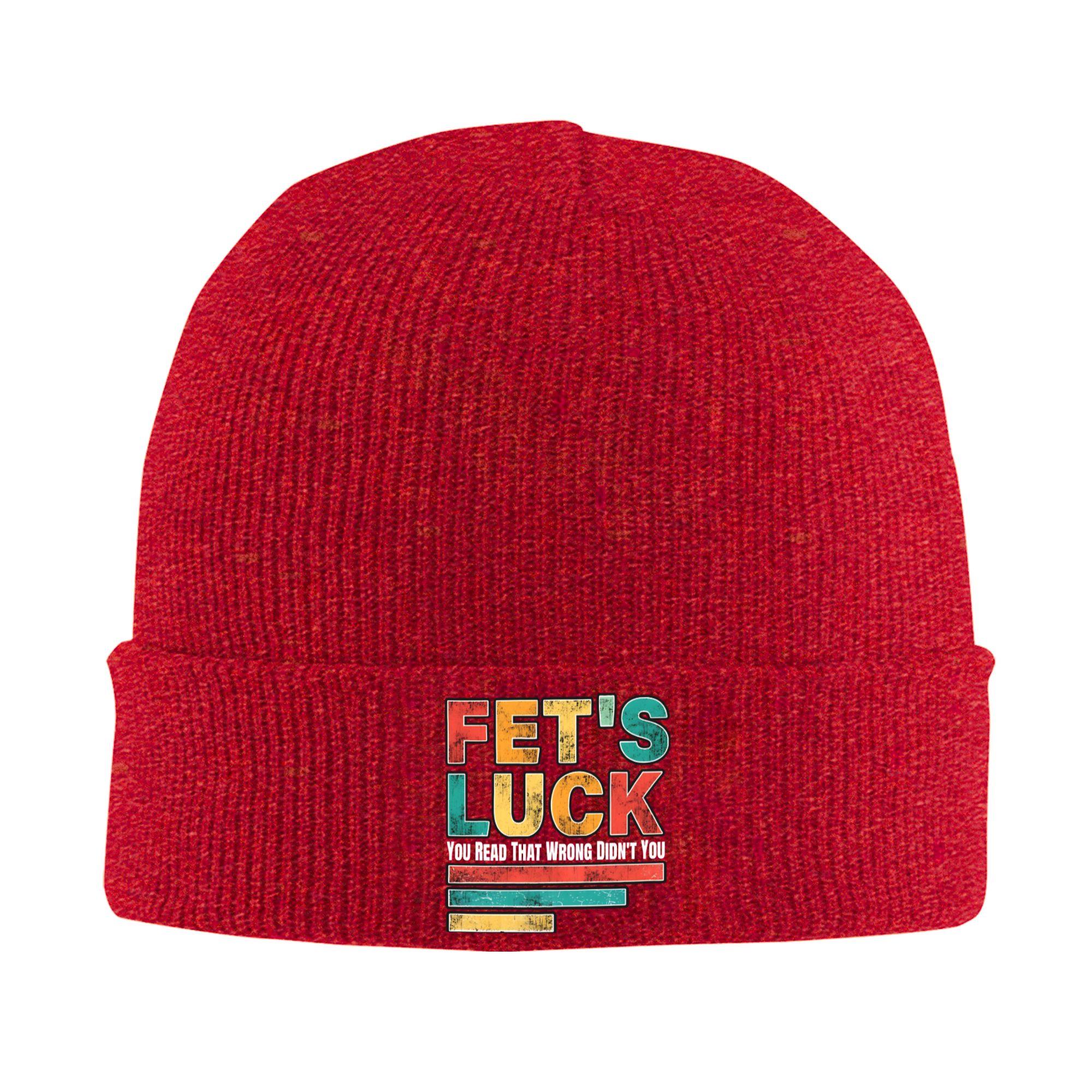 Fets Luck You Read That Wrong Didnt you Knit Hat  Vintage Caps Men Women Kpop Beanie Hats Spring Printed Elastic Bonnet Hats One Size