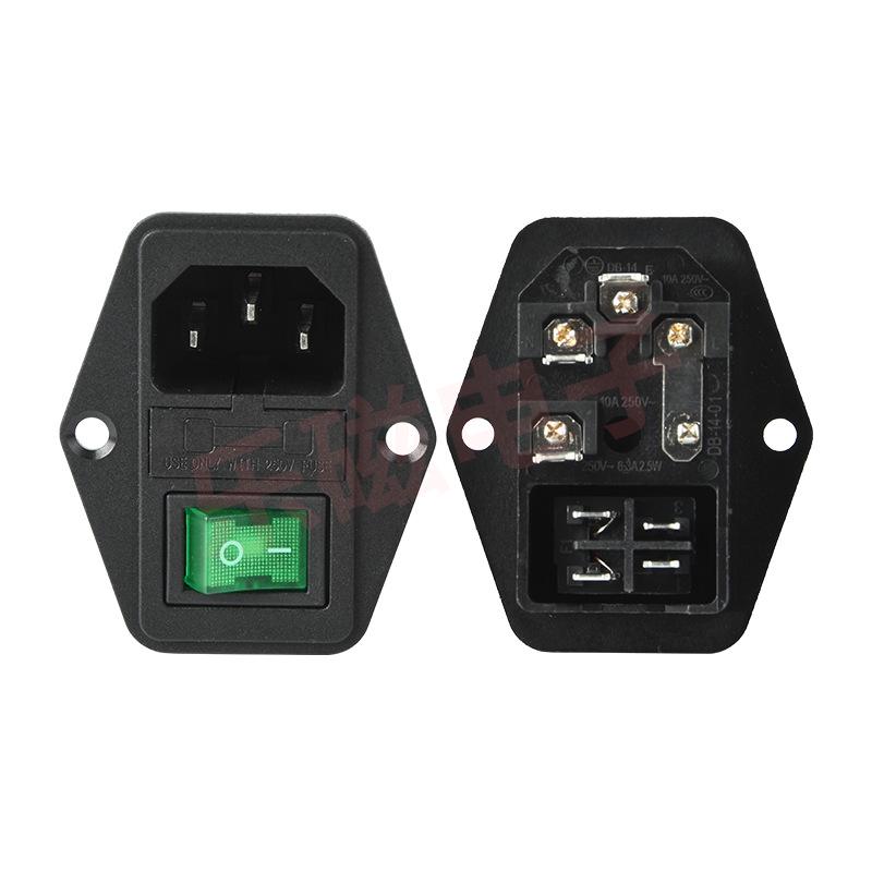 Three-Phase AC Power Socket with Switch and Fuse for 3D Printers and Medical/Military Use