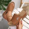 Women's Plus Size Minimalist Slides Solid Color Fish-Mouth Thick-Soled Casual Sandals