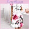 Polyester Short Sleeve Floral Print Dress With Digital Printing For Casual Spring Wear