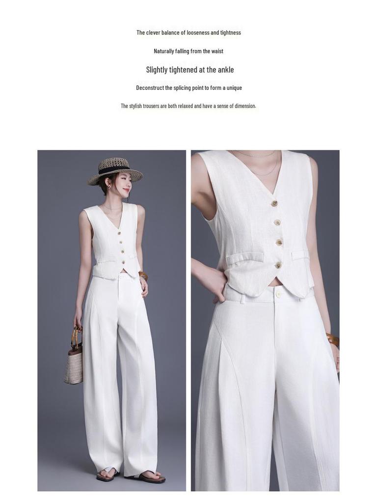 Spring New Arrival High-Waisted Wide-Leg Drapey Slimming Pants - Floor-Length Casual Straight-Leg Trousers